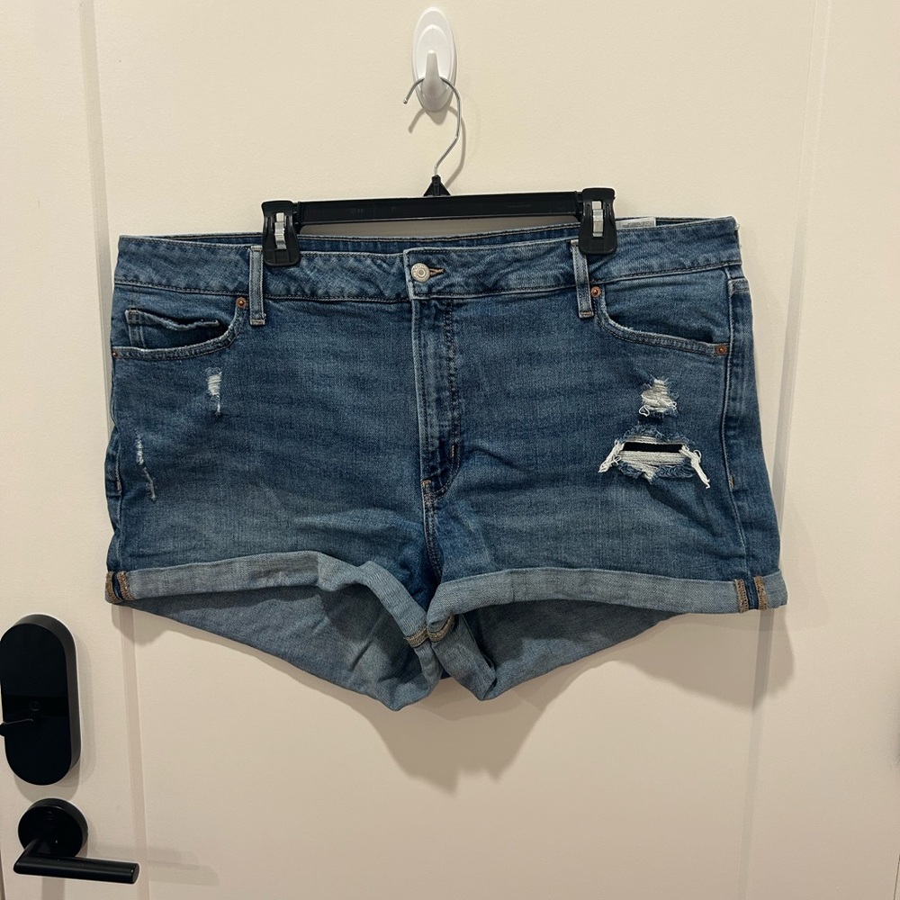 Old Navy Blue Distressed Jean Shorts